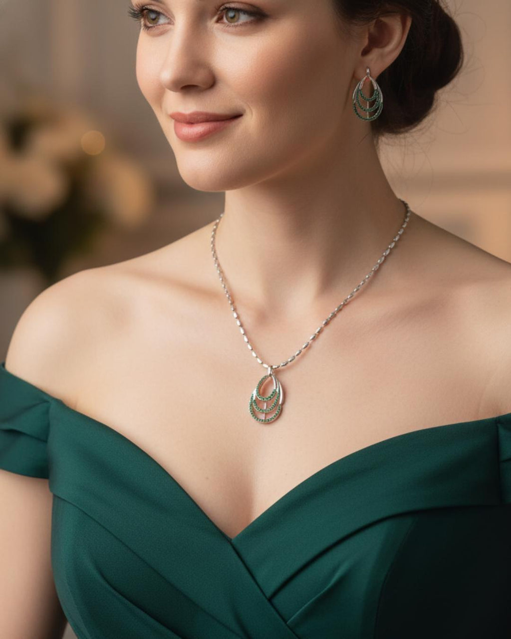 Dual flavor emerald green and rose pink wedding customer pendants