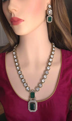 Antique champagne plating emerald cut ruby simulation studio layout view