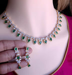 Heavy gold overlay deep green luxury bridal choker profile view