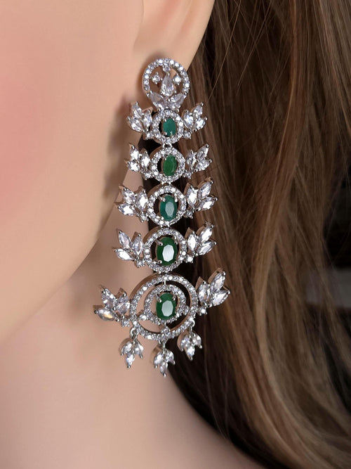 Majestic emerald green crystal chandelier wedding tier loops structural map