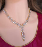 Full classic blossom layout gold plating South Asian bridal neck set