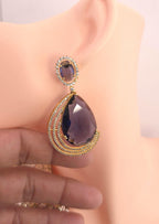 Distinct color mix crystal long drop wedding party earrings layout