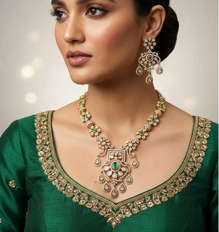 Traditional Indian wedding bridal statement collection neck piece