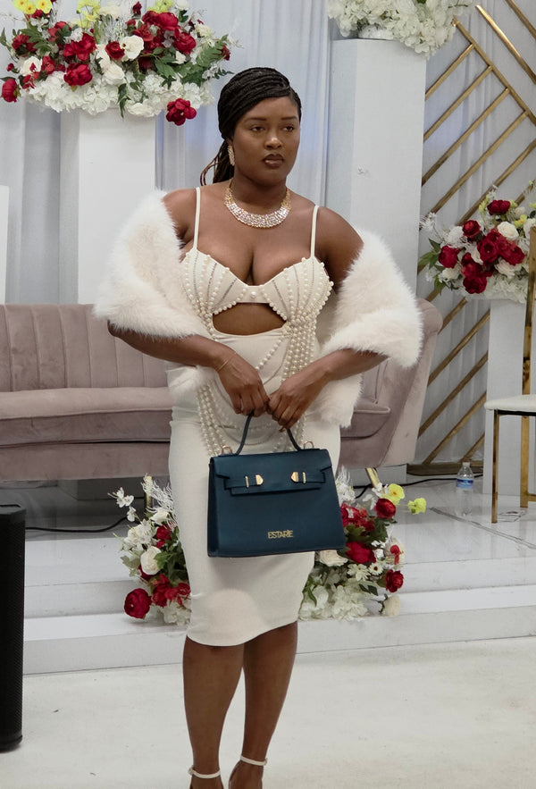 Model showcasing gold-plated Statement Zirca Luxe Jewelry