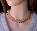 Royal pink tone heavy gold plated traditional neck choker asset group