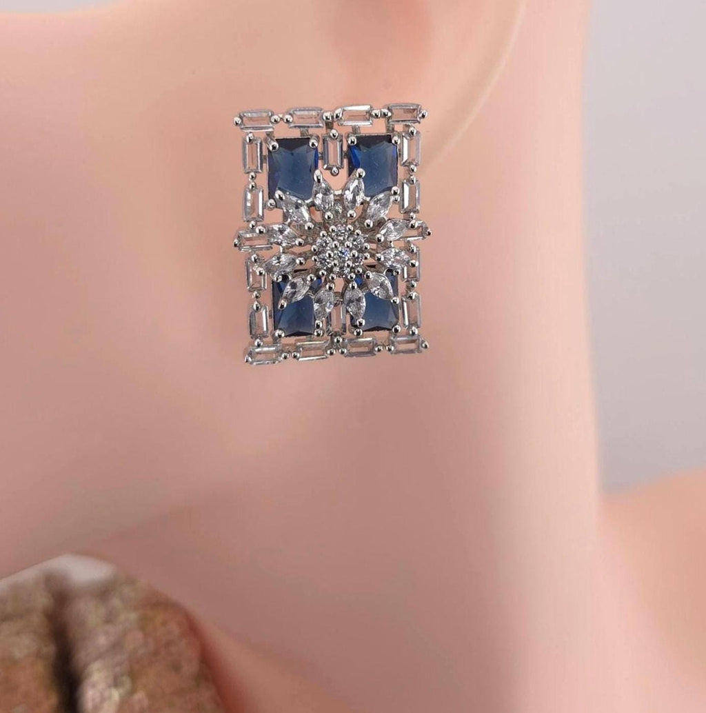 Sharp structural rectangle sapphire blue tone geometric lobe clips pack