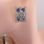 Sharp structural rectangle sapphire blue tone geometric lobe clips pack