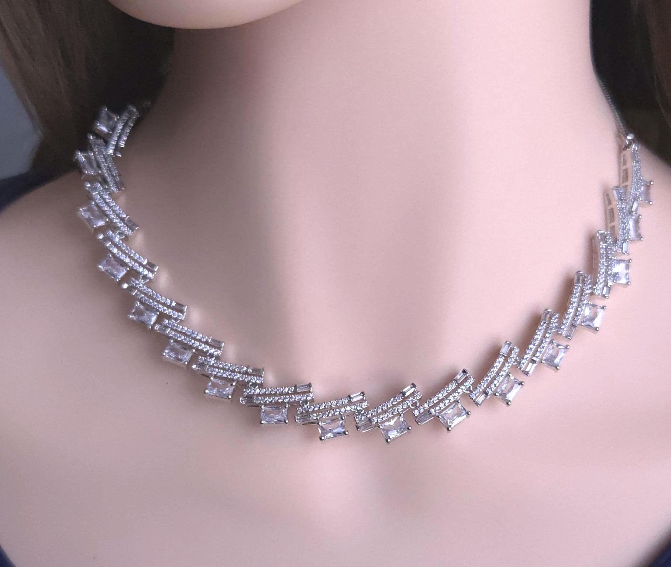 Structural baguette cut layout clean cubic zirconia luxury collection box