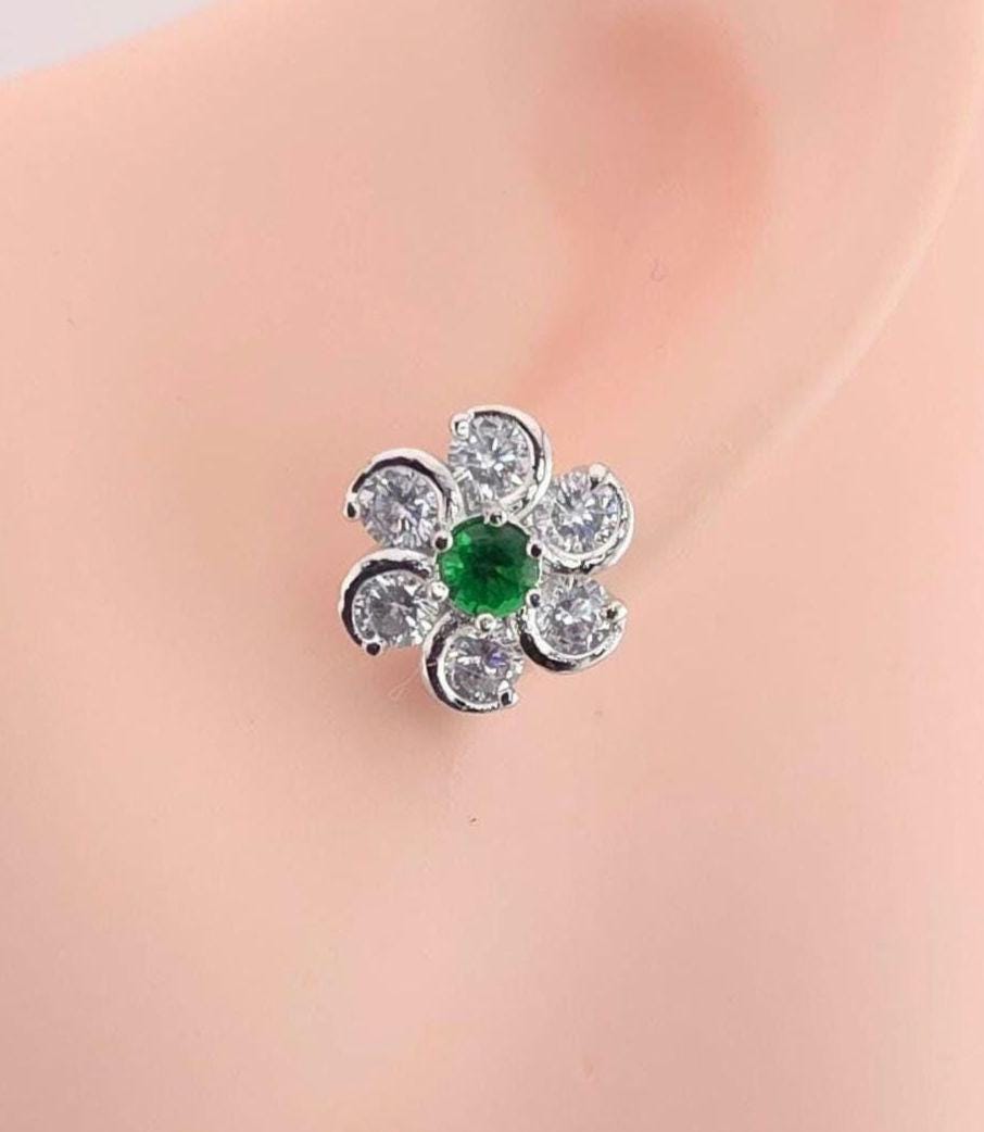 Delicate mini floral crystal clear studs for everyday elegance list