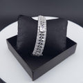Vintage CZ Bangle Bracelet Blue or Clear Crystal Bridal Party Jewelry Zara
