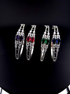 CZ Statement Bracelet – Green, Red or Purple, Bridal & Bridesmaid Jewelry