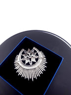 Cubic Zirconia Vintage Silver Brooch | Round Crystal & Pearl Pin