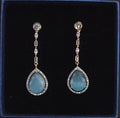 Gold Teardrop CZ Dangle Earrings | Elegant Wedding Jewelry