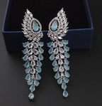 Crystal Chandelier Earrings | Bridal Wing Drop, CZ Jewelry