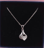 Sterling Silver Heart Pendant Necklace, CZ Charm, Minimalist Everyday Jewelry