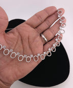 Silver CZ Oval Link Necklace & Earrings Set | Bridal Statement Jewelry