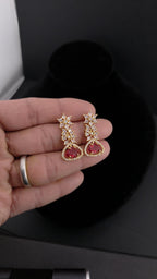 CZ Teardrop Necklace Set Multicolor Indian Bridal Jewelry Gulnar