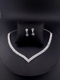 Elegant CZ drop earrings from silver necklace set – bridal jewelry by Zirca Luxe Jewels