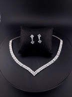 Elegant CZ drop earrings from silver necklace set – bridal jewelry by Zirca Luxe Jewels