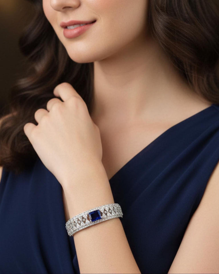 Vintage Inspired CZ Bangle Bracelet