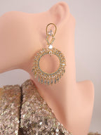 Gold Plated Filigree Chandbali Earrings, Multicolor CZ Statement Bridal Jewelry