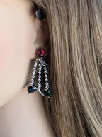 Indian Bridal Necklace Set with Earrings – Statement American Diamond Jewelry (Silver or Gold)