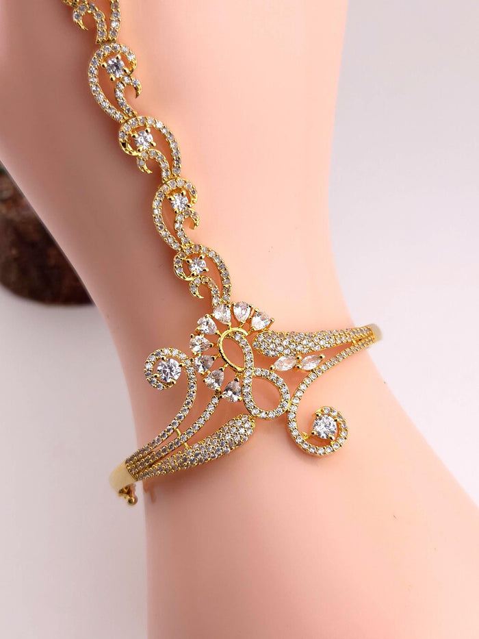 Gold Plated CZ Haath Phool