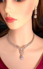 Statement Layered CZ Bridal Necklace & Earrings Set – Indian Pakistani Wedding Jewelry
