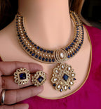 Royal Bridal Moissanite Kundan Collar Necklace Set | Indian Wedding Statement Jewelry