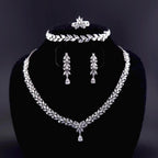 American Diamond Bridal Jewelry Set – Necklace, Earrings, Bracelet, Ring