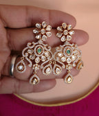 Heirloom Temple Moissanite Kundan Necklace Set – Bridal Jewelry (Green or Magenta)