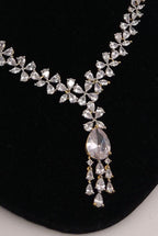Gold Plated Floral CZ Bridal Necklace & Earrings Set – Indian Wedding Jewelry