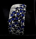 CZ Openable Bridal Bracelet – Indian Wedding Kada in Gold, Green, Blue, Magenta or Pink