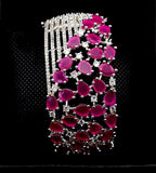CZ Openable Bridal Bracelet – Indian Wedding Kada in Gold, Green, Blue, Magenta or Pink