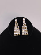 Gold Layered CZ Necklace & Earrings Set – Bridal Crystal Wedding Jewelry