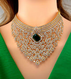 Green Kundan Choker Necklace & Earrings Set – Gold Plated Indian Bridal Jewelry
