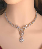 Statement Layered CZ Bridal Necklace & Earrings Set – Indian Pakistani Wedding Jewelry
