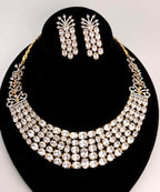 Emerald Green Multi-Row Collar Choker Necklace Set Bridal CZ Jewelry Anaya