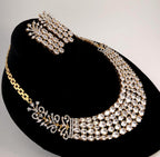 Emerald Green Multi-Row Collar Choker Necklace Set Bridal CZ Jewelry Anaya