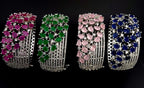 CZ Openable Bridal Bracelet – Indian Wedding Kada in Gold, Green, Blue, Magenta or Pink