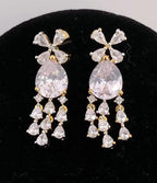 Gold Plated Floral CZ Bridal Necklace & Earrings Set – Indian Wedding Jewelry