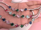 Indian Bridal Necklace Set with Earrings – Statement American Diamond Jewelry (Silver or Gold)