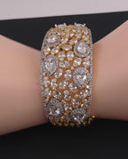 CZ Statement Cuff Bracelet – Gold or Magenta, Bridal Wedding Jewelry