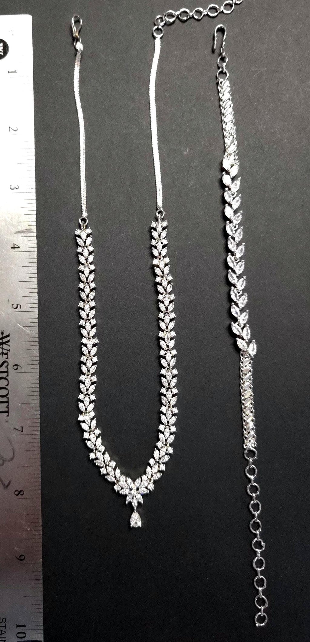 American Diamond Bridal Jewelry Set – Necklace, Earrings, Bracelet, Ring