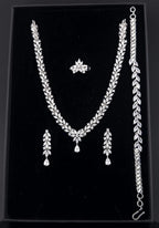 American Diamond Bridal Jewelry Set – Necklace, Earrings, Bracelet, Ring