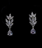 Bridal Teardrop CZ Necklace and Earring Set | Silver-Plated Wedding Jewelry