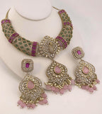 Peacock Moissanite Kundan Bridal Choker Set, Indian Wedding Jewelry, Statement Lehenga Necklace, Nikkah Reception Jewelry