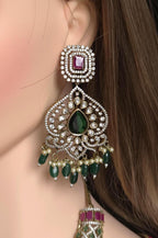 Peacock Moissanite Kundan Bridal Choker Set, Indian Wedding Jewelry, Statement Lehenga Necklace, Nikkah Reception Jewelry