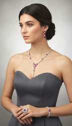 4-Piece CZ Bridal Jewelry Set Necklace Earrings Ring Bracelet Priya
