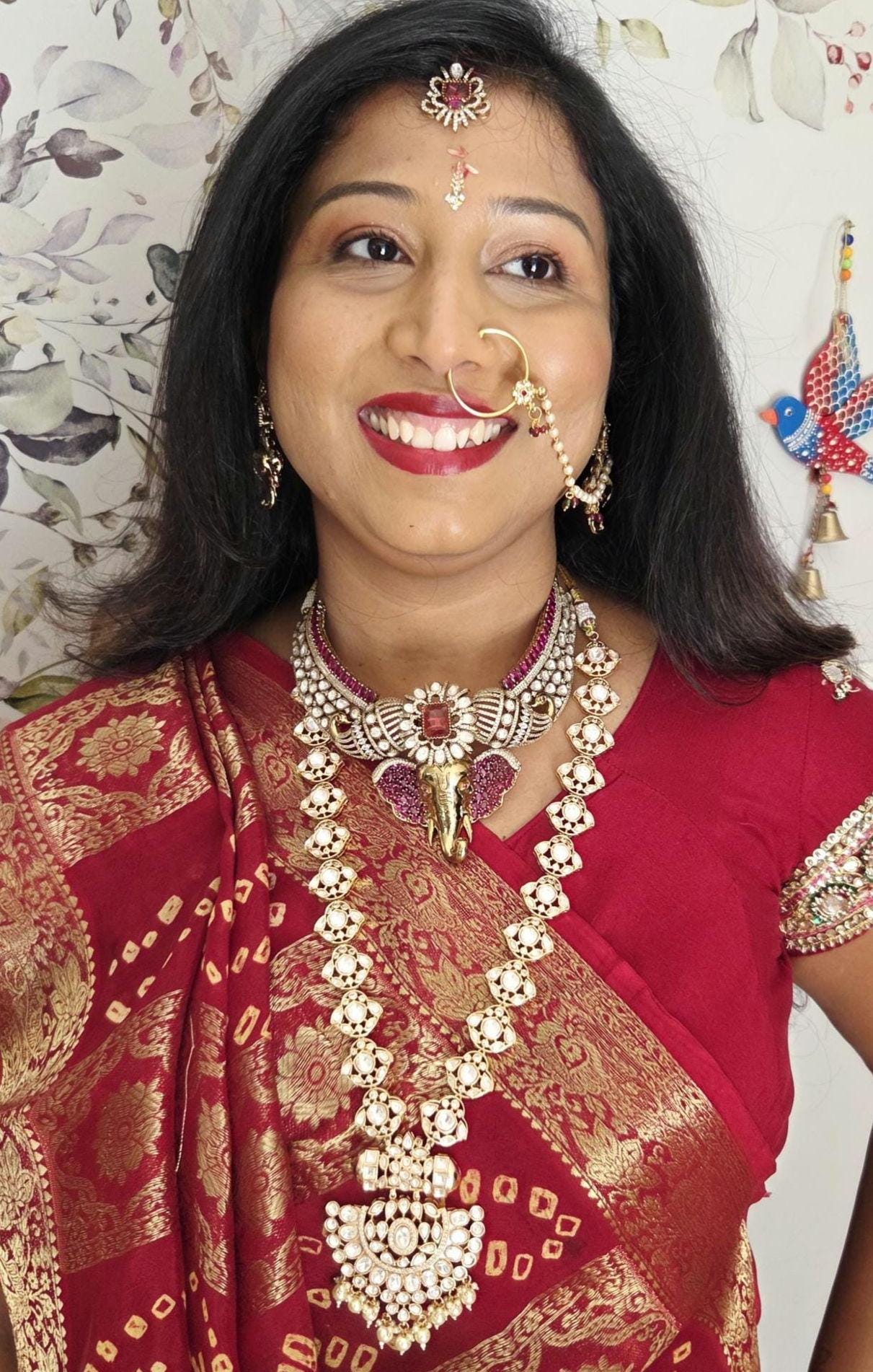 Ganpati Moissanite Kundan Necklace Set, Indian Temple Jewelry, Bridal Wedding Jewelry, Diwali Festive Gift Statement Pendant set Maang Tikka